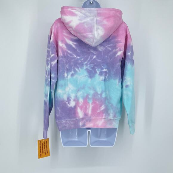 John Lauren Girls Tie Dye Hoodie in Pink/Multi Size Medium - Picture 4 of 12